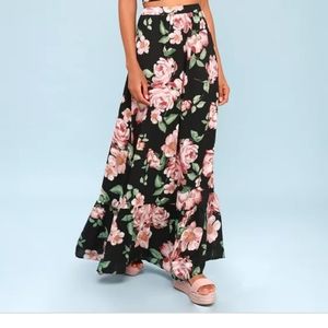 Lulu's Good Fleur You Floral Maxi Skirt